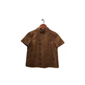 ZARA Brown Snakeprint Short Sleeve Top | Like New |